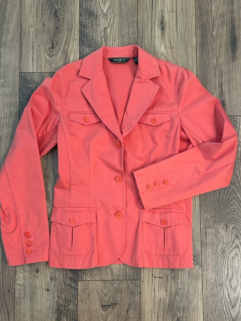 Eddie Bauer Coral-Pink Salmon Cotton Blazer Size 10 Women’s